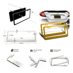 GENERICO - X2 Portaplaca Universal Metalica Colores