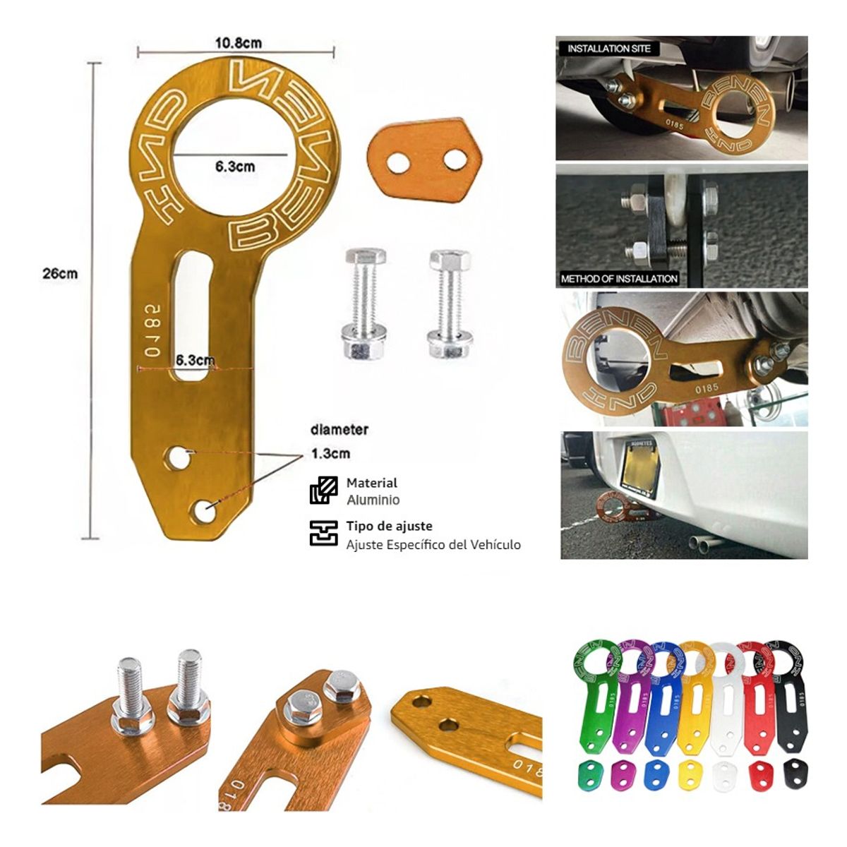 GENERICO - Gancho Trasero De Remolque Benen Ornamental