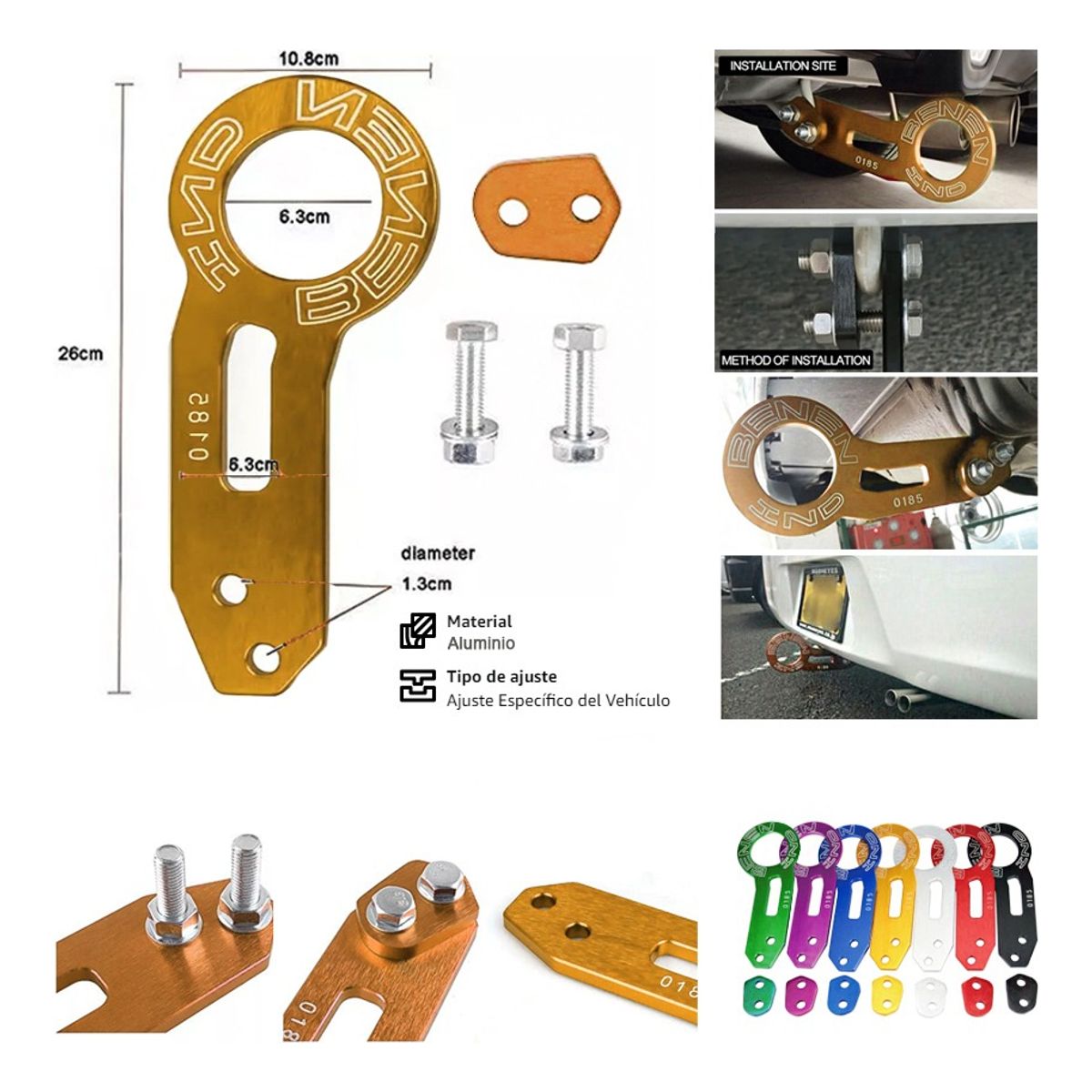 GENERICO - Gancho Trasero De Remolque Benen Ornamental