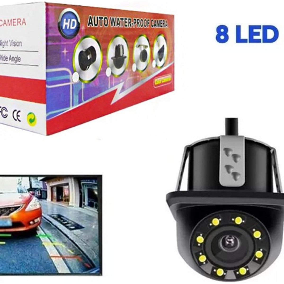 GENERICO - Camara Retroceso Hd 8led 12v Auto Visión Nocturna Ip66