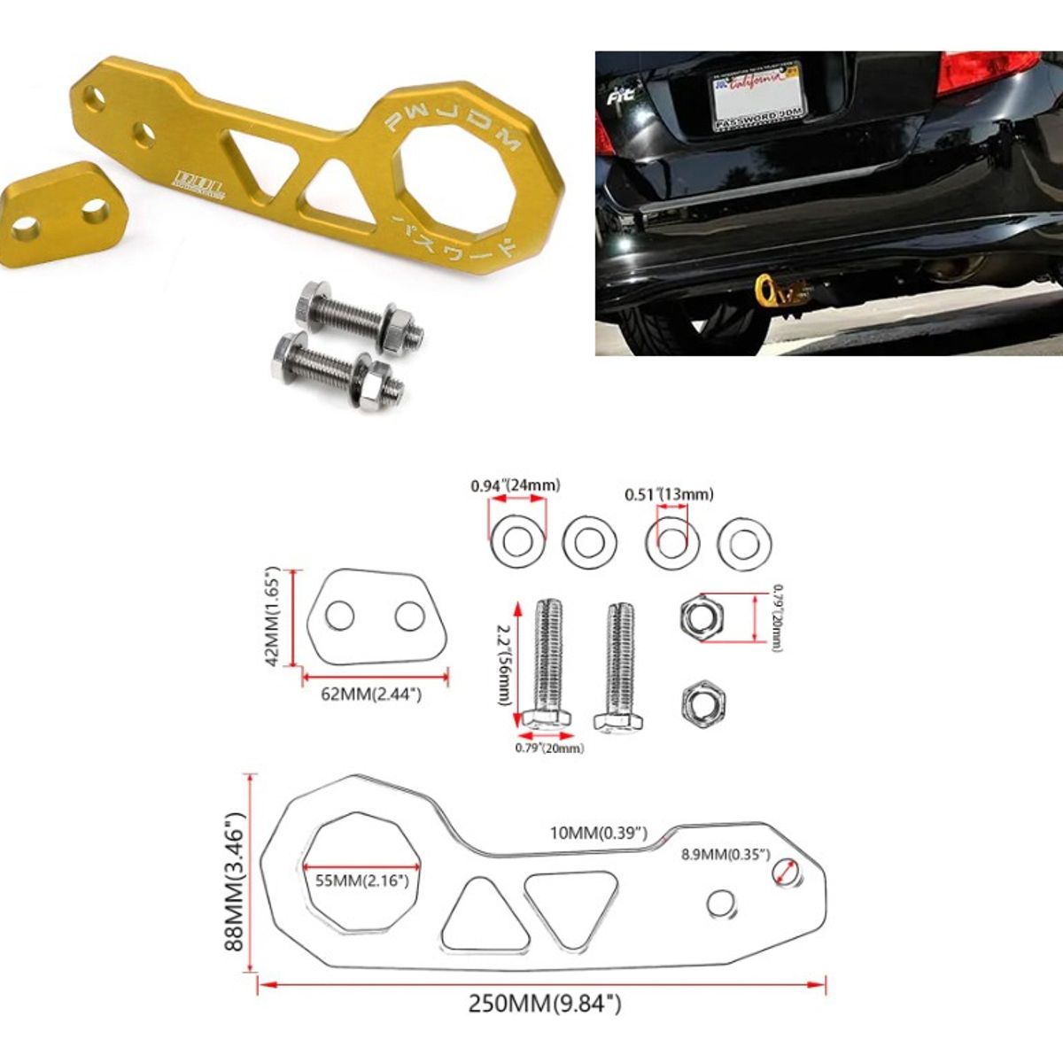 GENERICO - Gancho Trasero De Remolque Tow Hook Ornamental