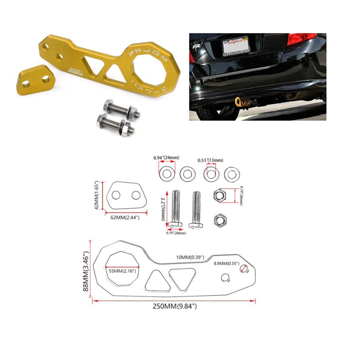 GENERICO - Gancho Trasero De Remolque Tow Hook Ornamental