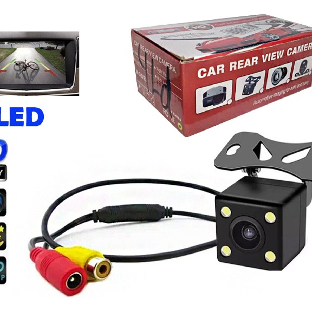 GENERICO - Camara Retroceso Hd 4led 12v Auto Visión Nocturna