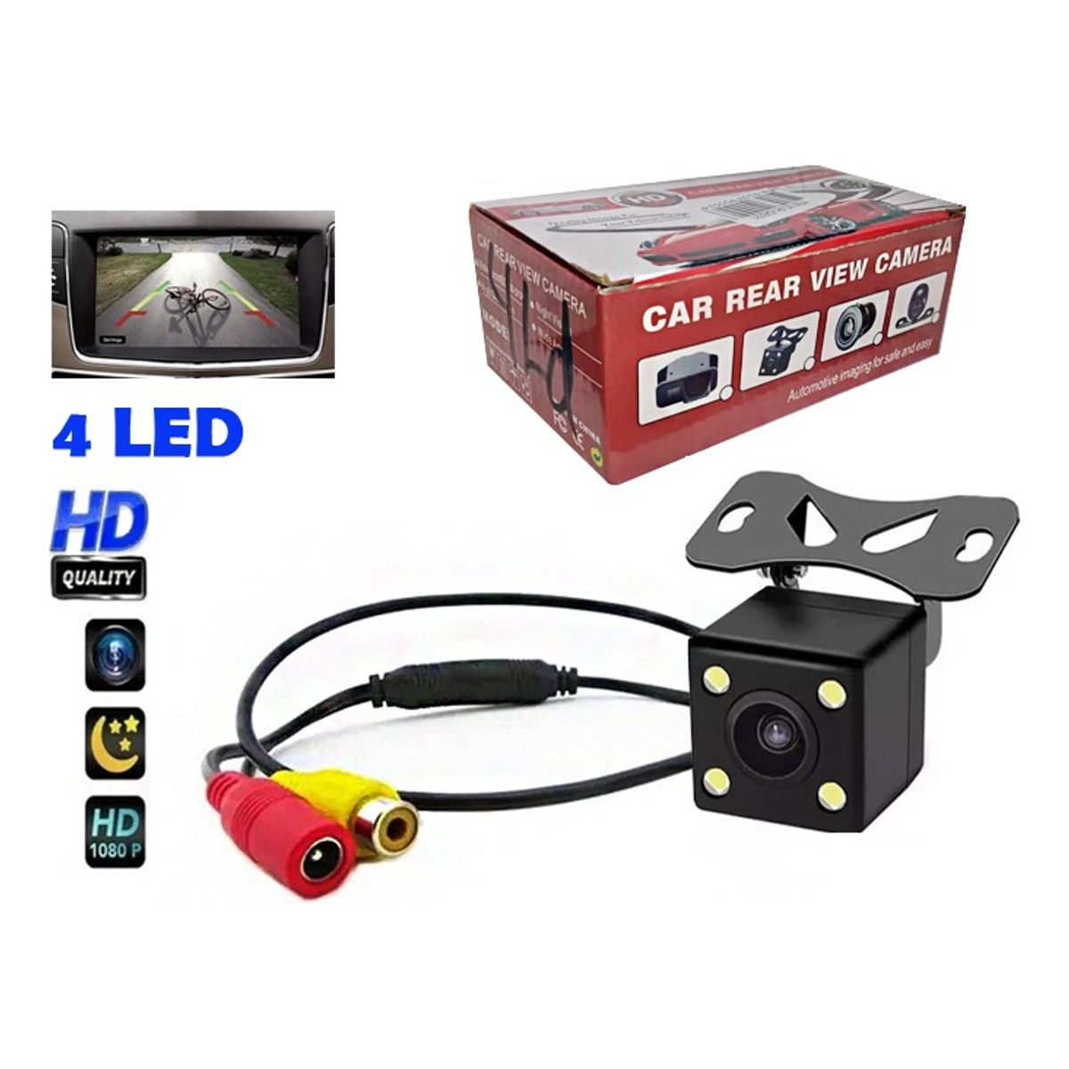 GENERICO - Camara Retroceso Hd 4led 12v Auto Visión Nocturna
