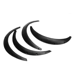 GENERICO - X4 Fender Flares Flexibles Tapabarro Tuning Negro Auto-2med