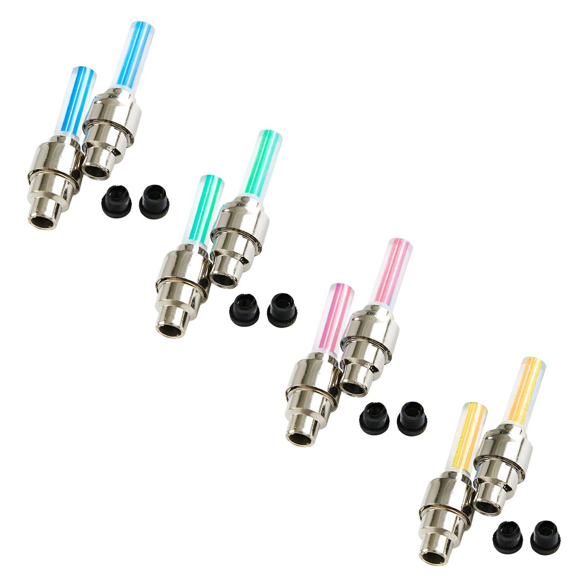 GENERICO - X4 Tapa Válvula Luz Led Neumático Bici Moto Auto