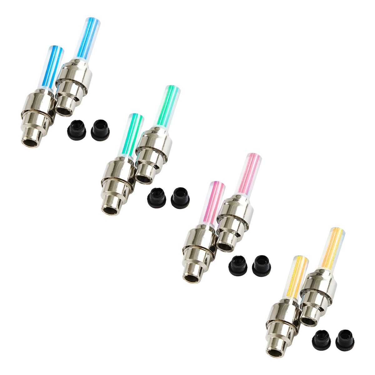 GENERICO - X4 Tapa Válvula Luz Led Neumático Bici Moto Auto