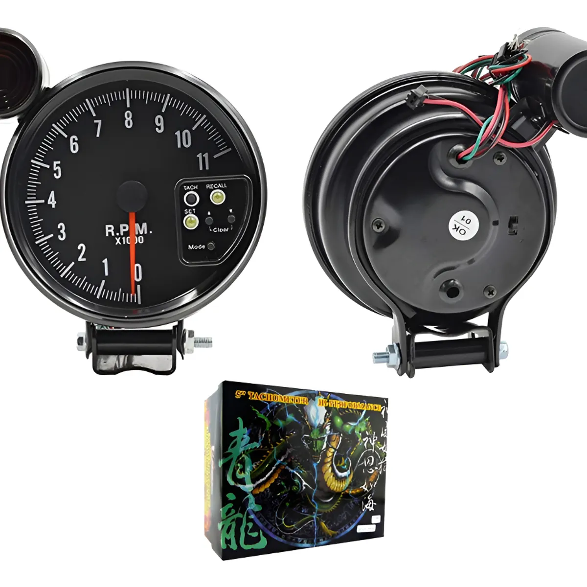 GENERICO - Tacometro 11000 Rpm  12v Auto 5  - Envio Gratis