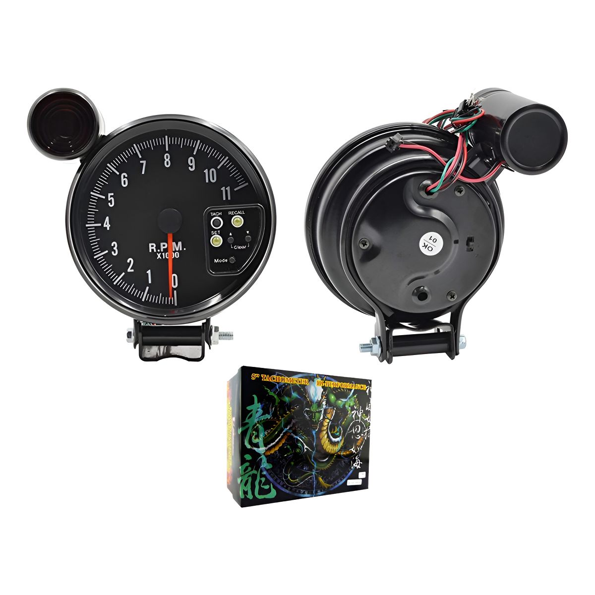 GENERICO - Tacometro 11000 Rpm  12v Auto 5  - Envio Gratis