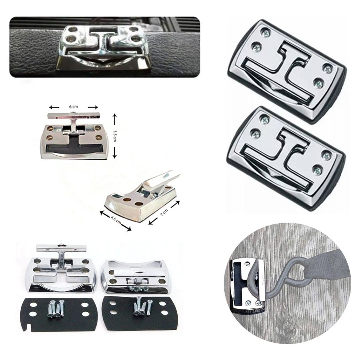 GENERICO - Pack X2 Ganchos De Amarre Abatibles Universal Para Camioneta