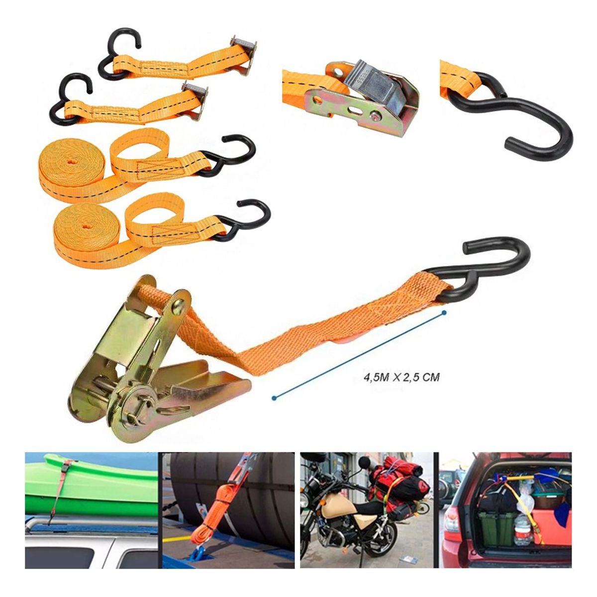 GENERICO - X4 Eslinga Linga De Amarre 4mts Cu