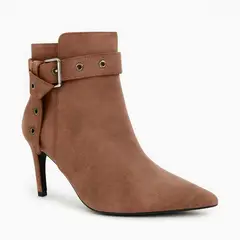 BOTELI - Botín con Tacón Fino Café Gamuzado