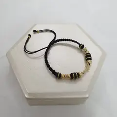 GENERICO - Brazalete con herraje cruz oro laminado 18k