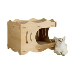 GENERICO - Rascador Estilo Casa Cueva Para Gatos Xl Doble Rascador