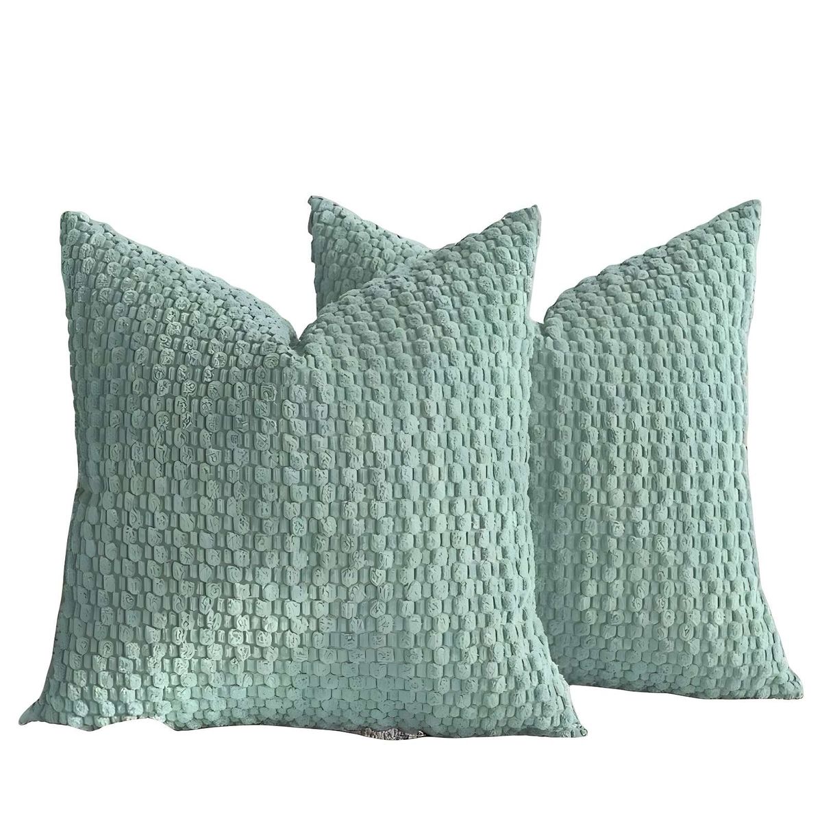 GENERICO - PACK DE 2 FUNDAS DE COJINES DISEÑO DE MAIZ 45CM X 45 CM VERDE MENTA