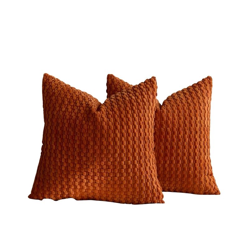 GENERICO - PACK DE 2 FUNDAS DE COJINES DISEÑO DE MAIZ 45CM X 45 CM ANARANJADO