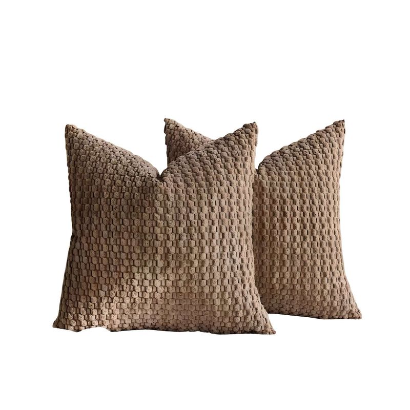 GENERICO - PACK DE 2 FUNDAS DE COJINES DISEÑO DE MAIZ 45CM X 45 CM MARRON