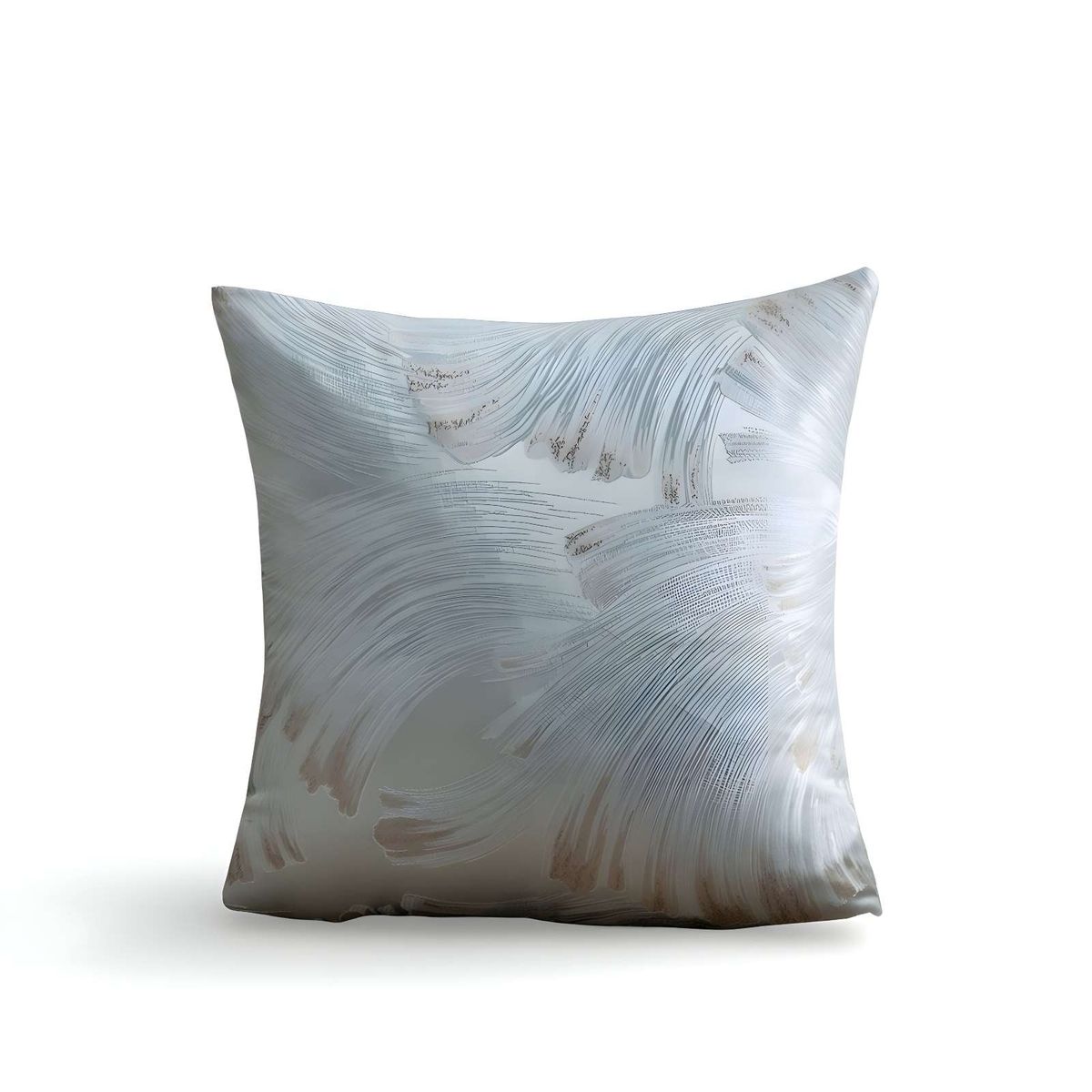 GENERICO - PACK DE 2 FUNDAS DE COJINES SATIN DISEÑO HOJAS 45CM X 45 CM CELESTE