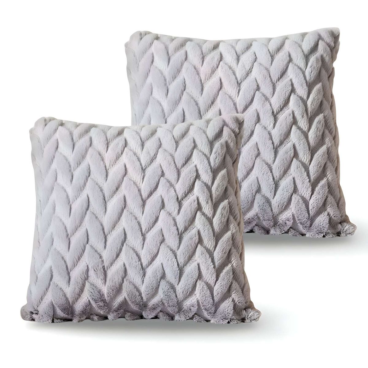 GENERICO - PACK DE 2 FUNDAS DE COJINES DISEÑO ESPIGA 45CM X 45 CM GRIS