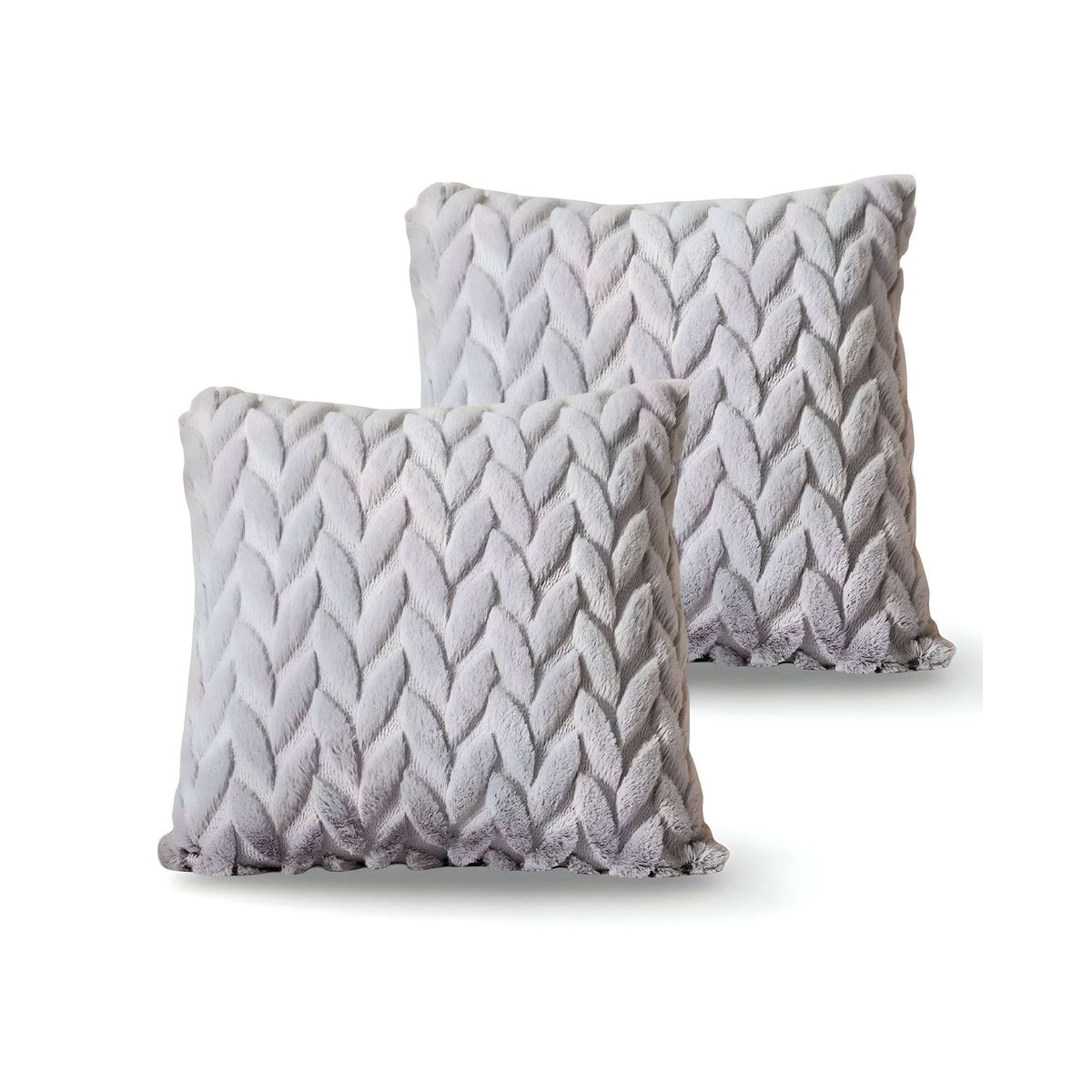 GENERICO - PACK DE 2 FUNDAS DE COJINES DISEÑO ESPIGA 45CM X 45 CM GRIS