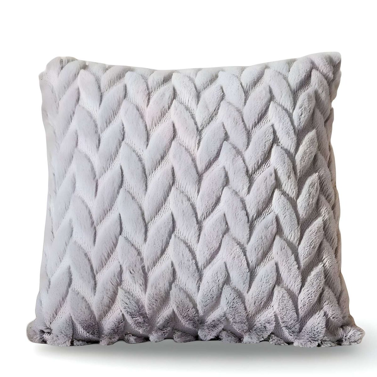 GENERICO - PACK DE 2 FUNDAS DE COJINES DISEÑO ESPIGA 45CM X 45 CM GRIS