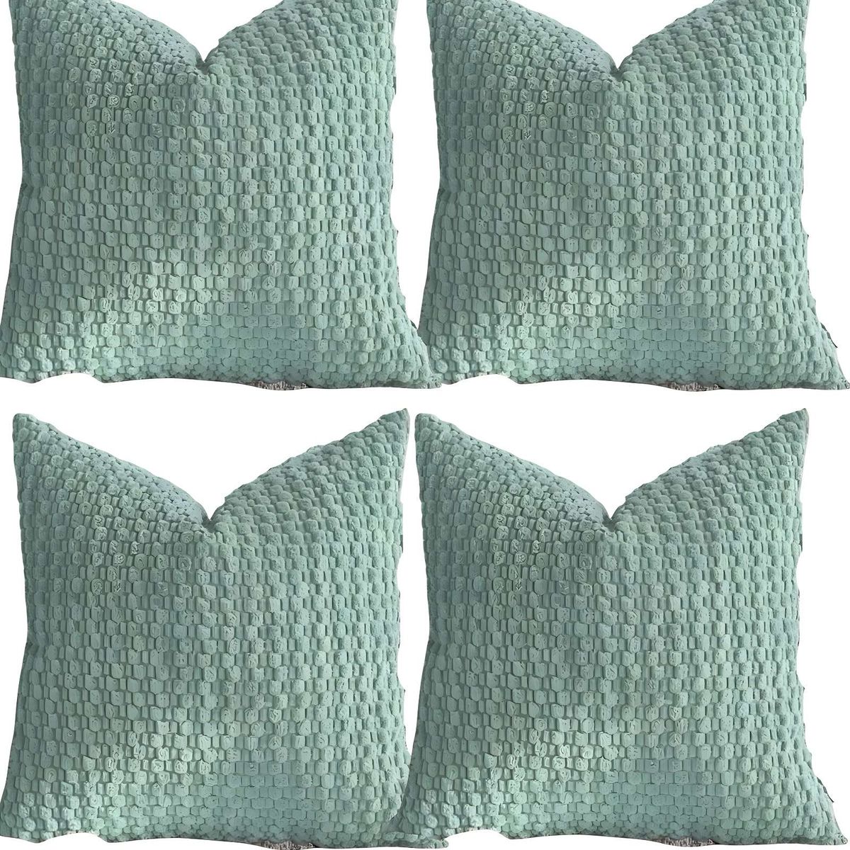 GENERICO - PACK DE 4 FUNDAS DE COJINES DISEÑO DE MAIZ 45CM X 45 CM VERDE MENTA