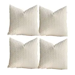 GENERICO - PACK DE 4 FUNDAS DE COJINES DISEÑO DE MAIZ 45CM X 45 CM BLANCO