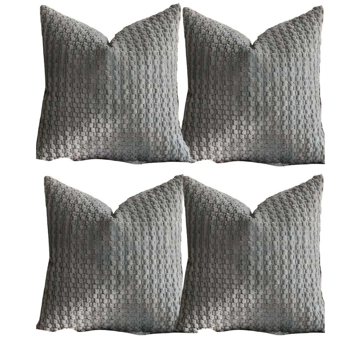 GENERICO - PACK DE 4 FUNDAS DE COJINES DISEÑO DE MAIZ 45CM X 45 CM GRIS