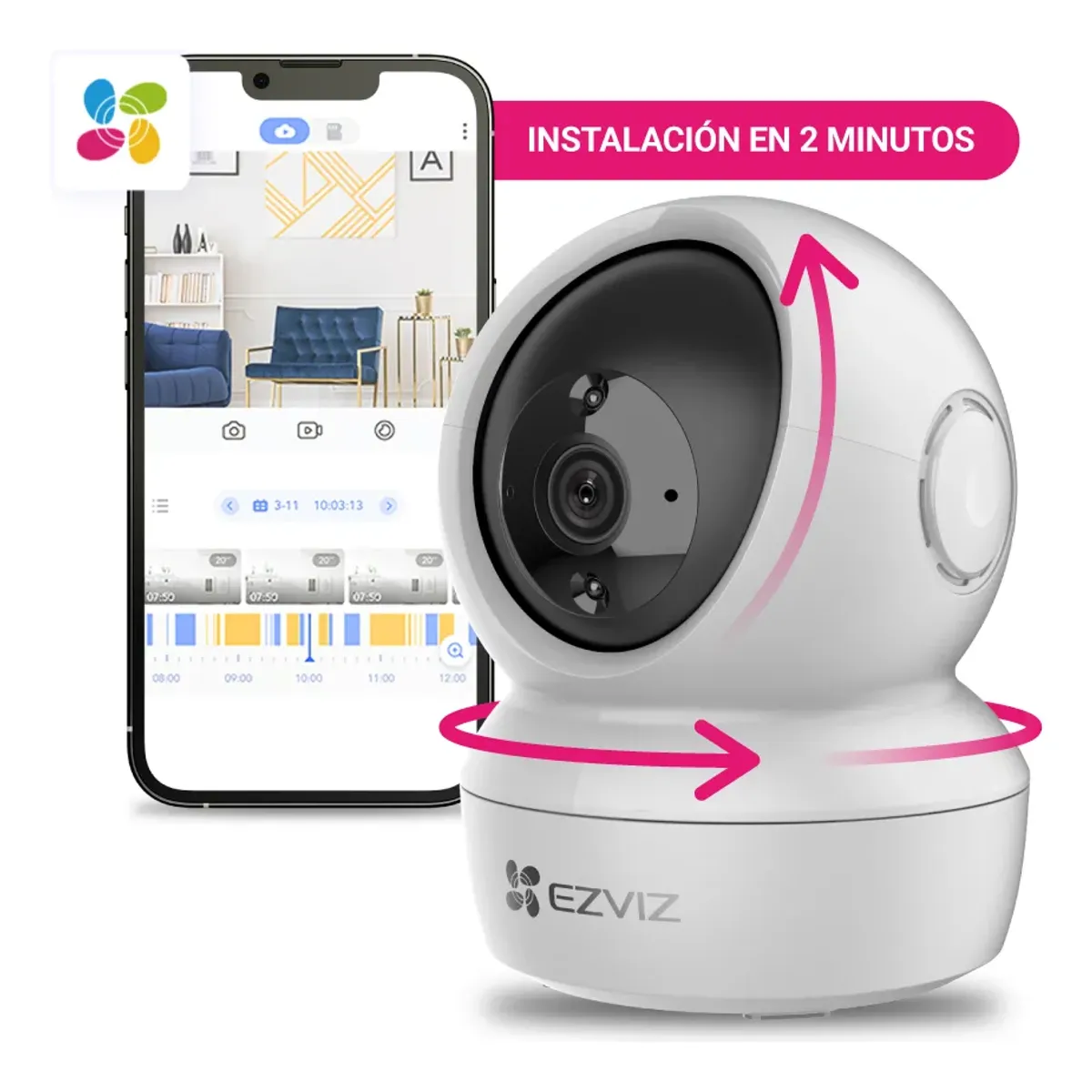EZVIZ - Camara IP H6C PRO 2K EZVIZ WiFi IR10M Seguimiento Audio - Blanco