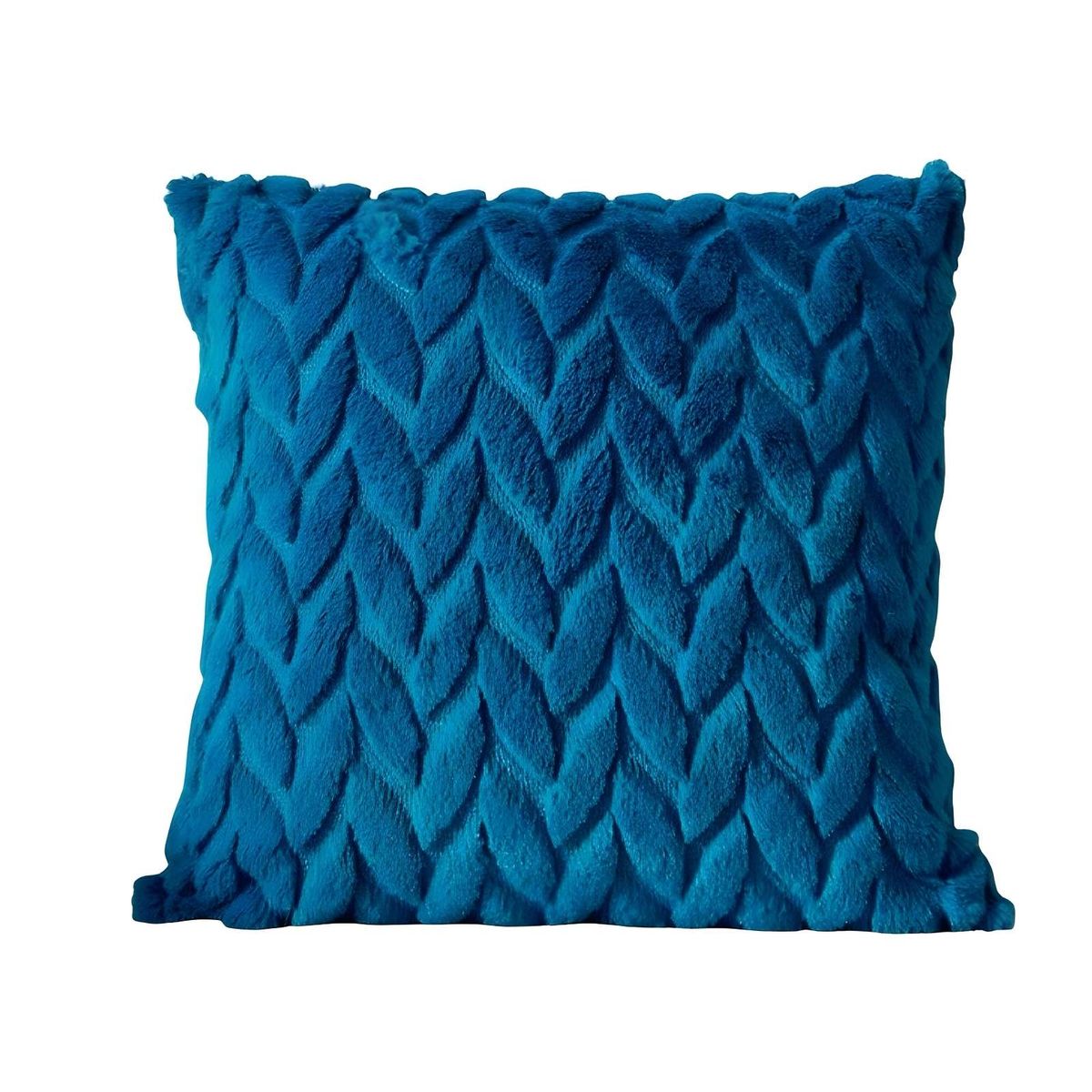 GENERICO - PACK DE 4 FUNDAS DE COJINES DISEÑO ESPIGA 45CM X 45 CM TURQUESA