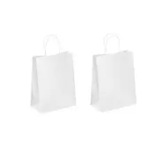 GENERICO - Bolsa Papel Kraft Blanca 12pcs