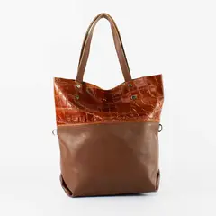 MAILEA - Cartera de Cuero Coco Broche 743 Mujer Chocolate
