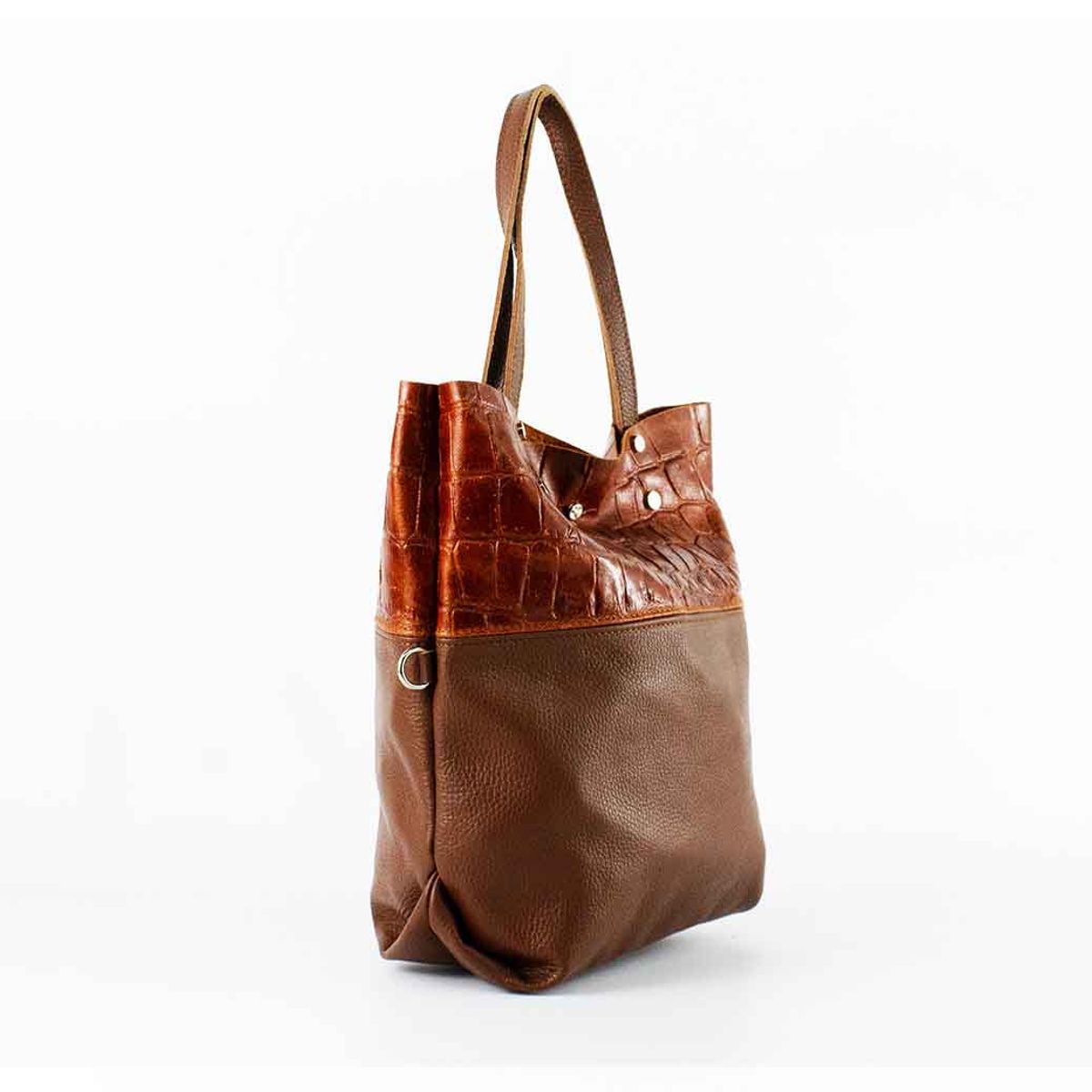 MAILEA - Cartera de Cuero Coco Broche 743 Mujer Chocolate Mailea