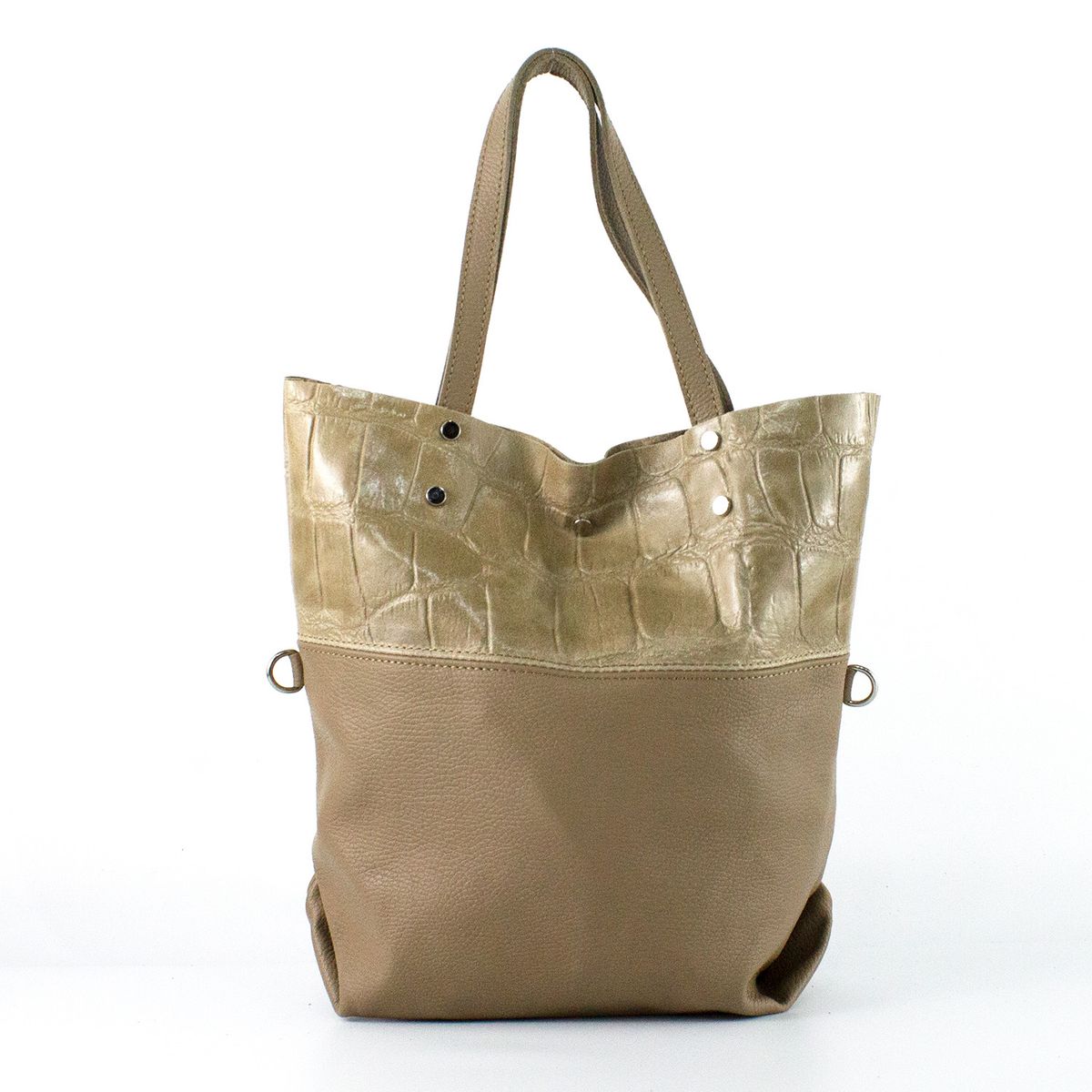 MAILEA - Cartera de Cuero Coco Broche 743 Mujer Taupe Mailea