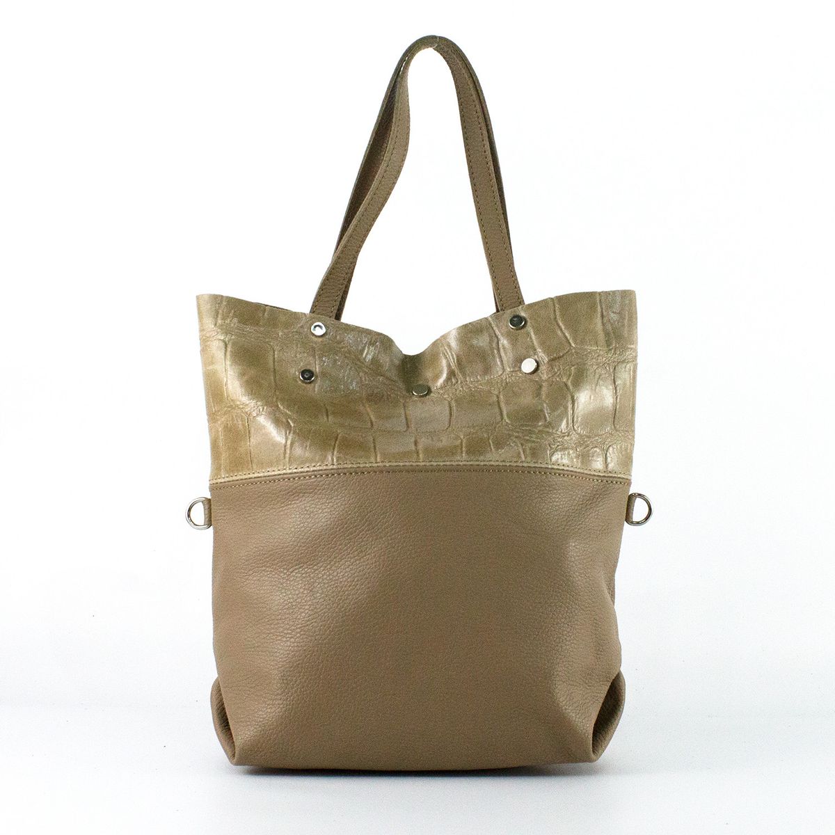 MAILEA - Cartera de Cuero Coco Broche 743 Mujer Taupe Mailea