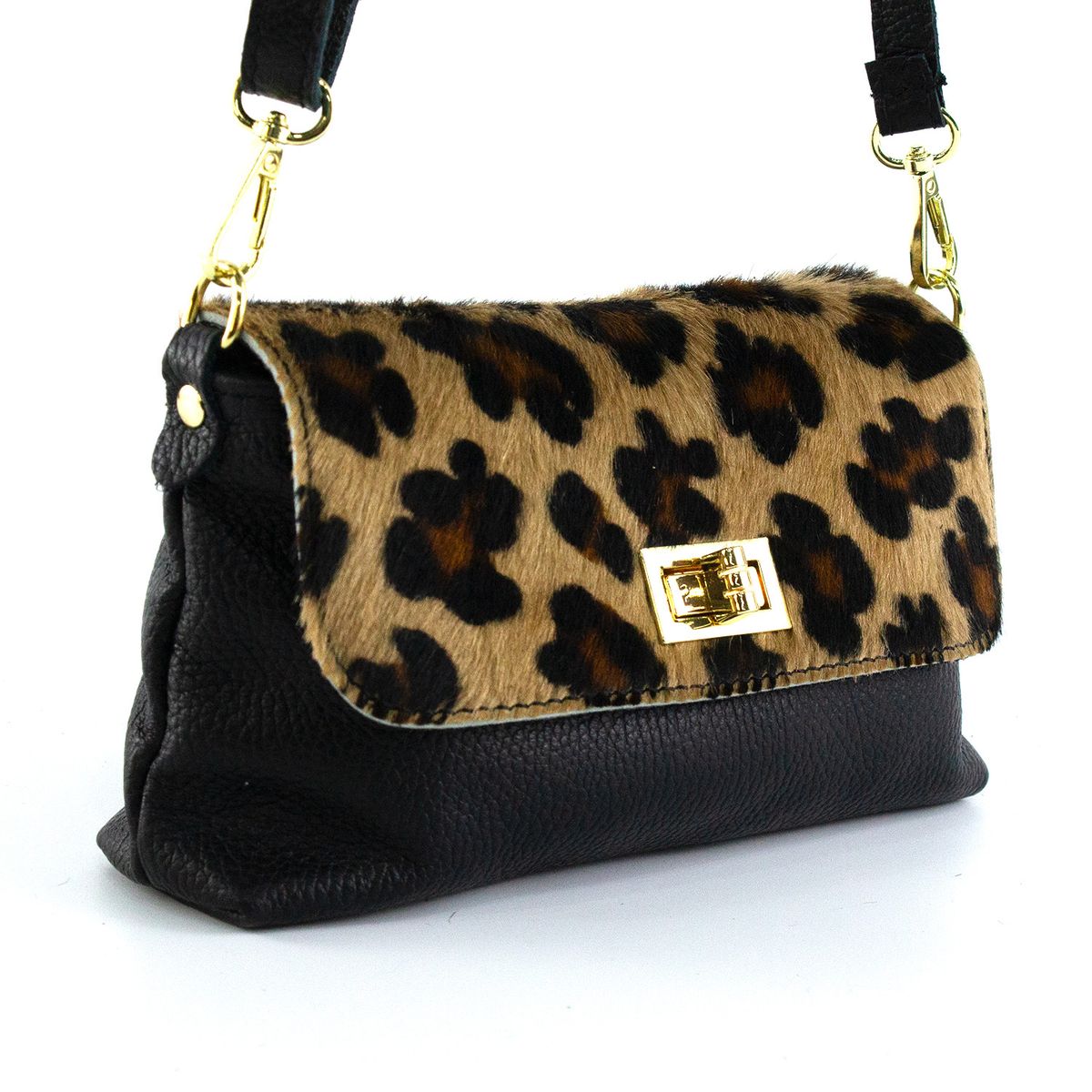 MAILEA - Cartera de Cuero Cerrojo 671 Mujer Leopardo Mailea
