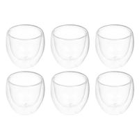 Pack de 6 Tazas de Vidrio Doble Pared 80ml