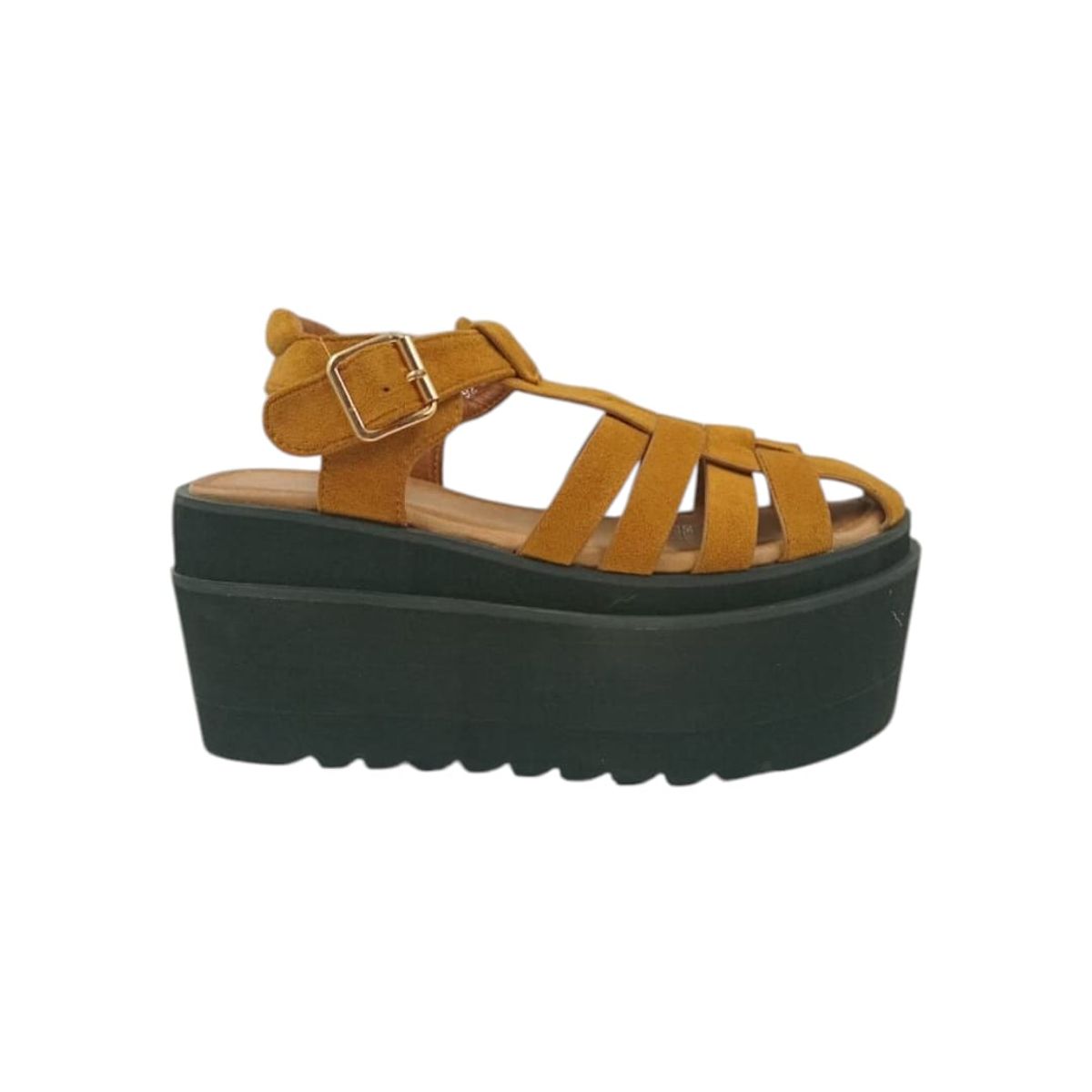 HERIEL - Sandalia Camel Plataforma