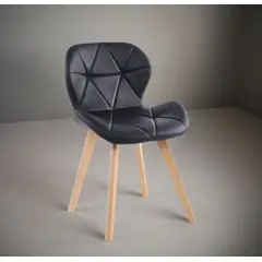 HABITA2 CHILE - Silla de comedor radar wood asiento ecocuero