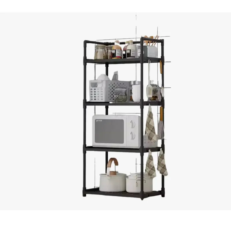GENERICO - Rack Estante 4 Niveles Multiuso Hogar Color Negro