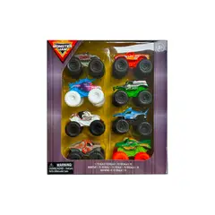 JAM MONSTER - Pack 8 Vehículos A Escala 1:72 Monster Jam