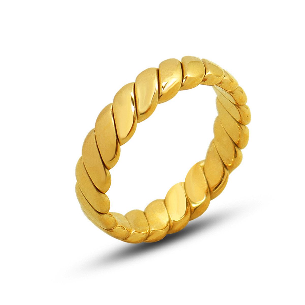 LUX JOYAS - Anillo Baño Oro Amarillo 18k Cintillo Enrollado