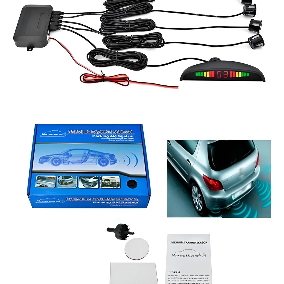 GENERICO - Sensor Alarma Retroceso Kit Para Auto Universal