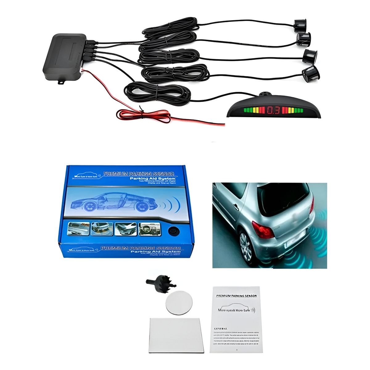GENERICO - Sensor Alarma Retroceso Kit Para Auto Universal