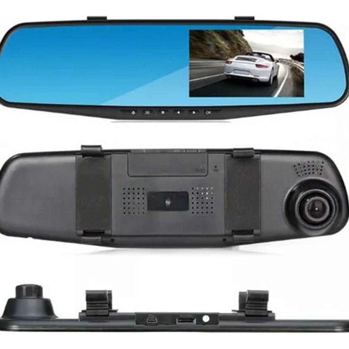 GENERICO - Espejo Retrovisor Doble Camara Delantera Y Trasera