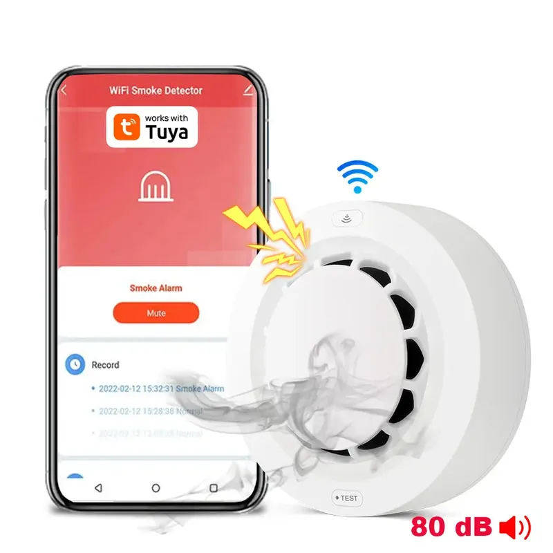 GENERICO - Sensor detector de humo wifi alarma contra incendios aplicacion tuya