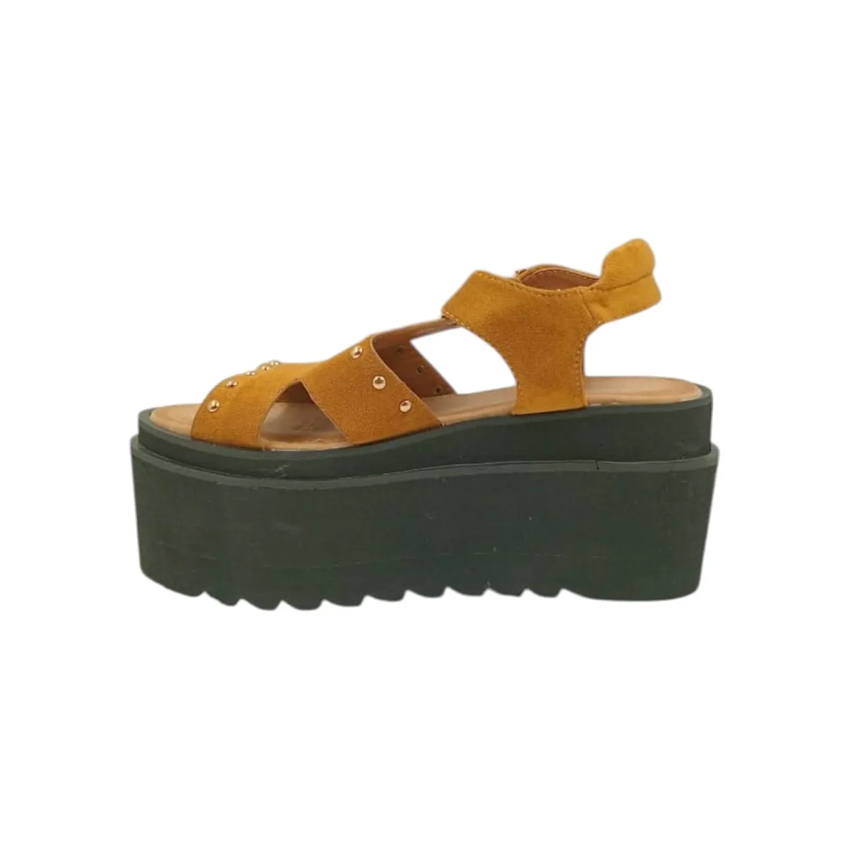 HERIEL - Sandalia Camel Plataforma