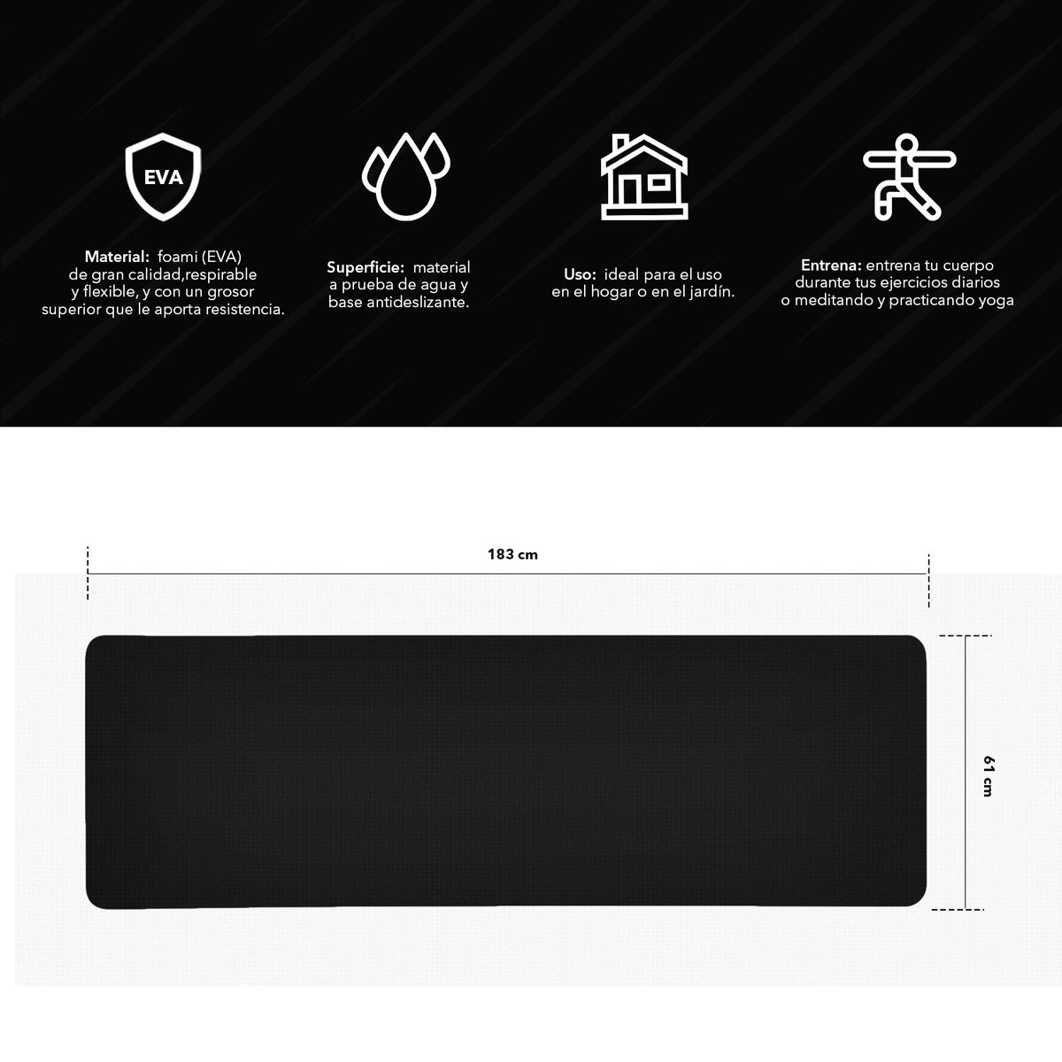 ASIAMERICA - Mat Multifuncional 15Mm Yoga