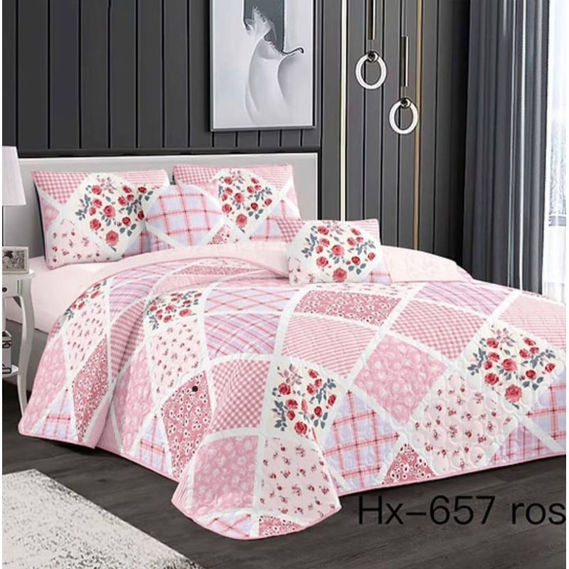 GENERICO - Quilt de Verano King Rosado KFL657