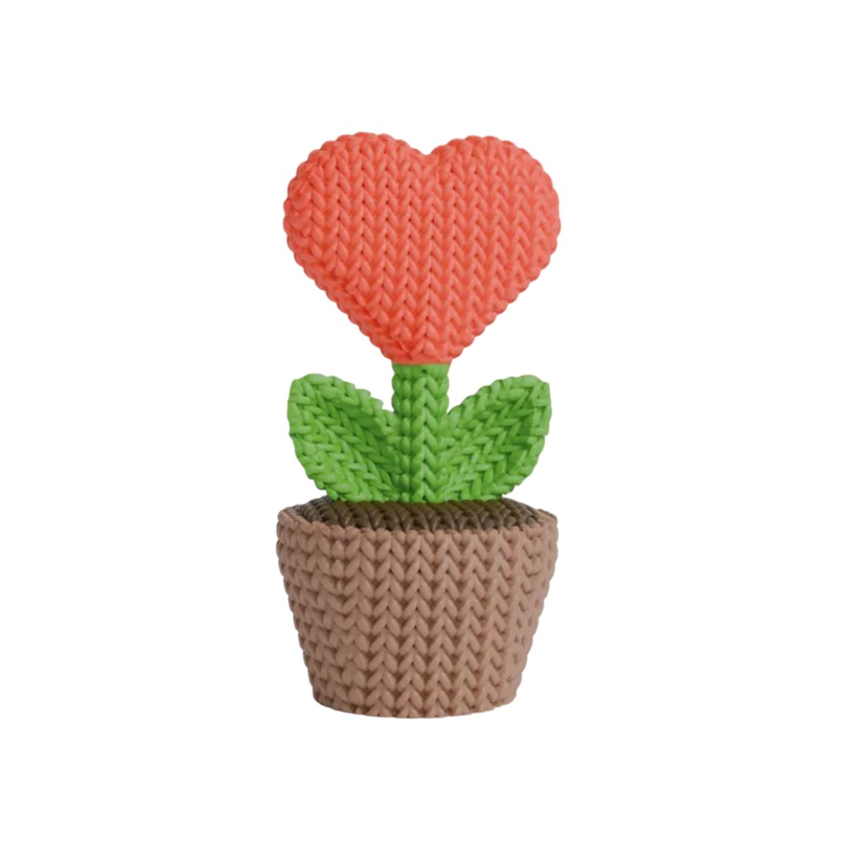 GENERICO - Mini Figura - Planta corazón Estilo Tejido